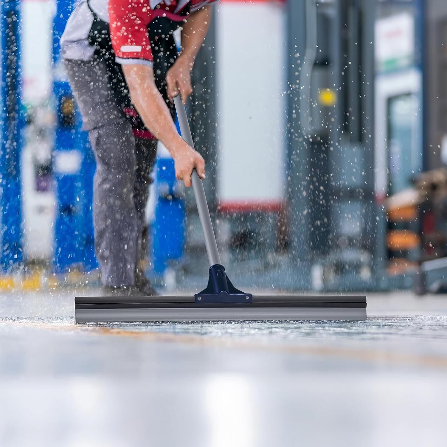 30 inch Commercial Floor Water Sweeper Squeegee, Broom with Expandable Handle gallery