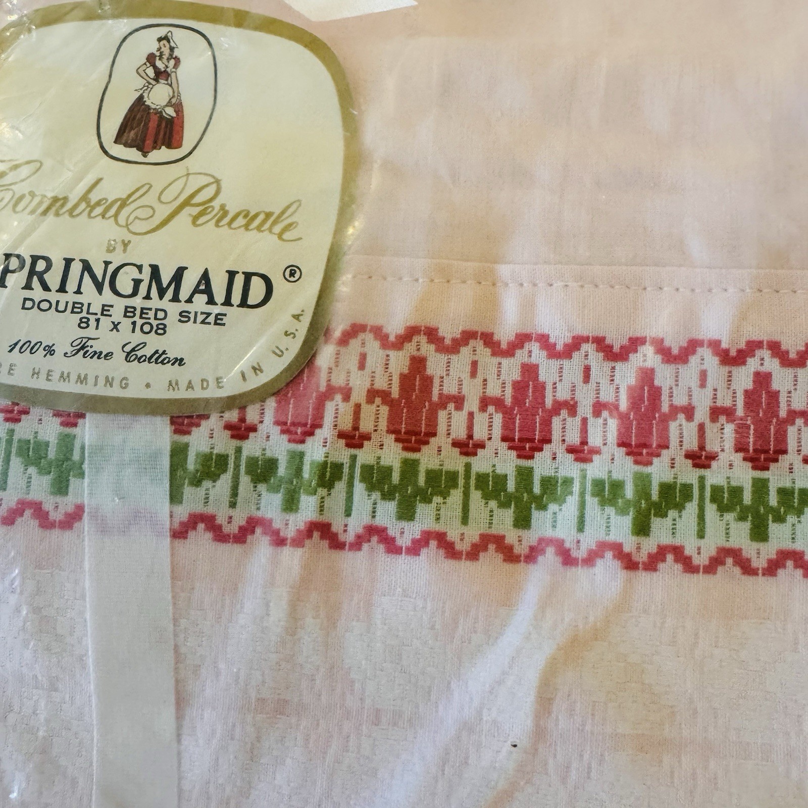 Vintage Springmaid Combed Percale Double Bed Sheet 81x108 New in Package gallery