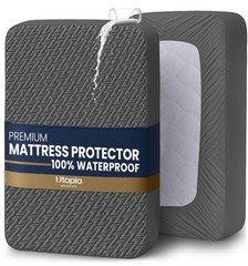 Utopia Bedding Waterproof Mattress Protector Queen Size (Gray), Premium 3D…