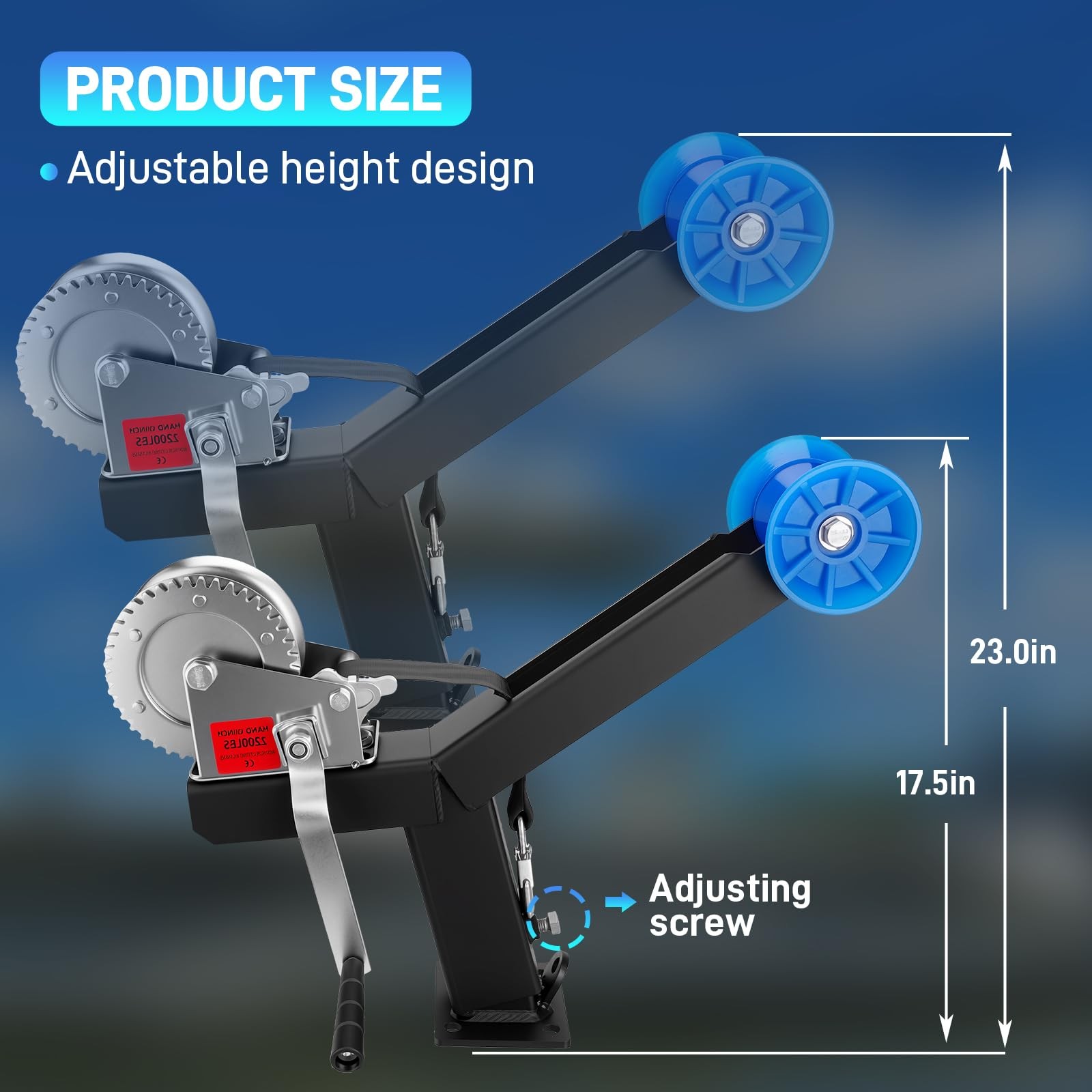 Adjustable Boat Trailer Winch Stand with Roller, Boat Trailer Winch Post Black gallery