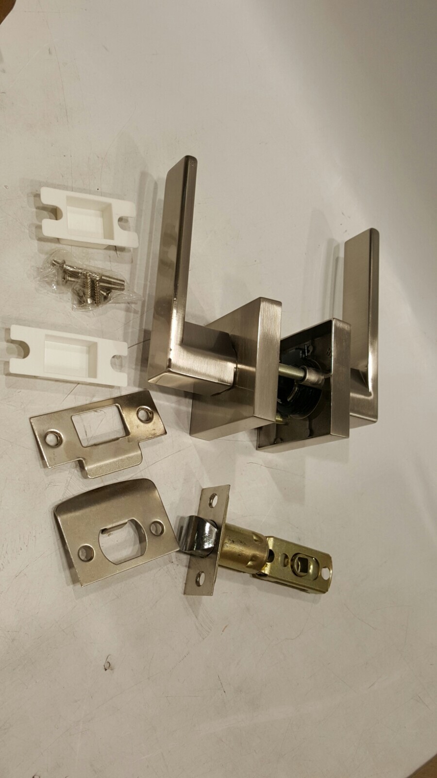 New Door Column Handle Set Stainless Steel Adjustable Backset gallery