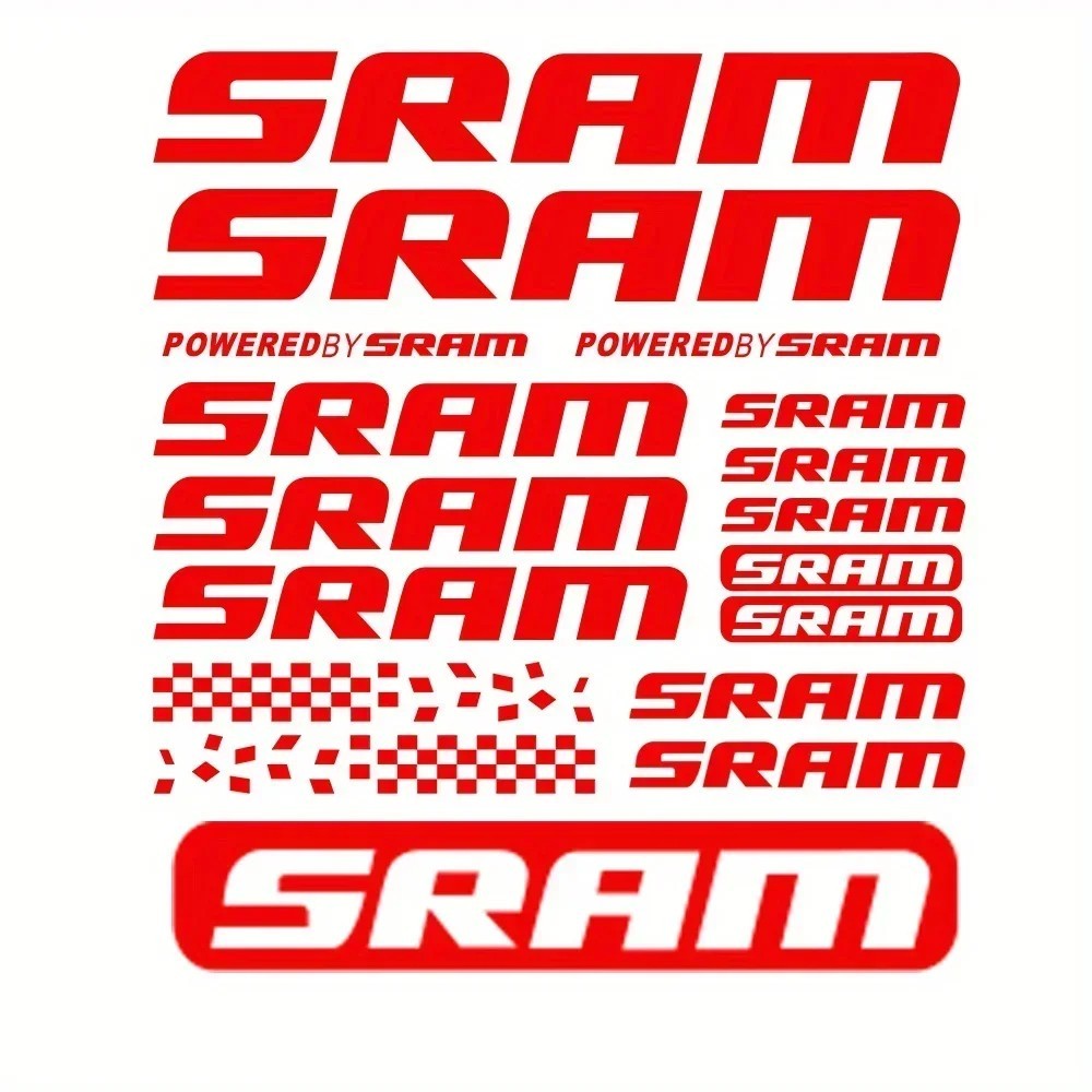 1SET Trendy SRAM - Themed Sticker Set, Eye Catching Holographic Decals for Bike gallery