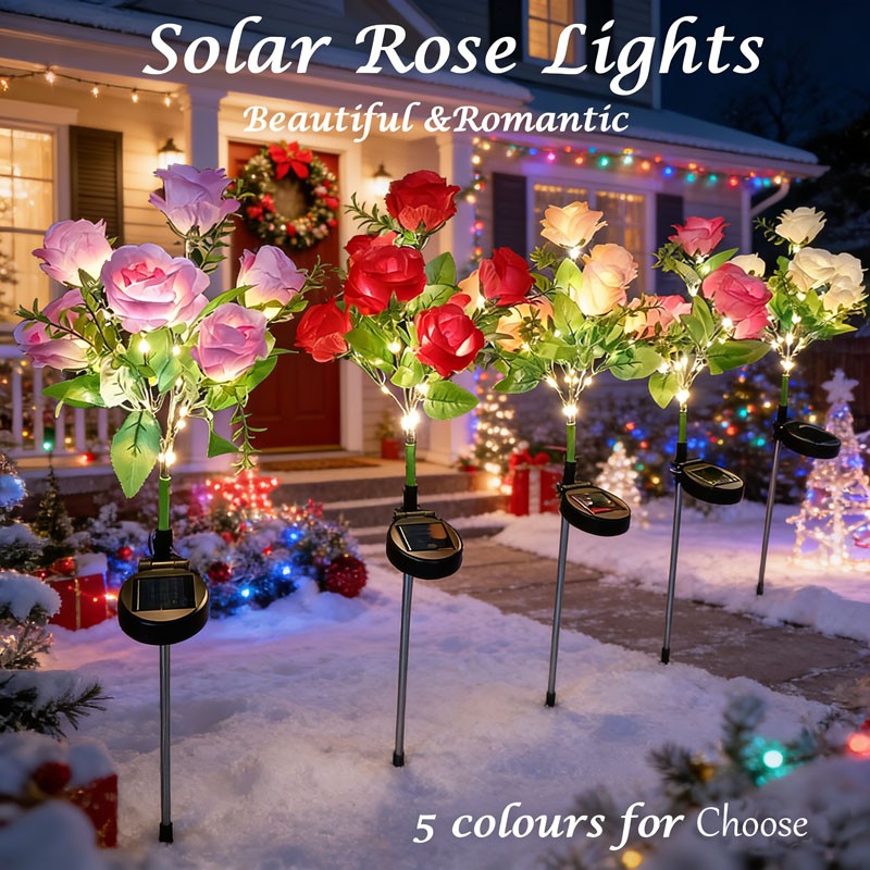Solar Garden Lights flowers Solar Pathway Lights Outdoor Waterproof Yard Decor gallery