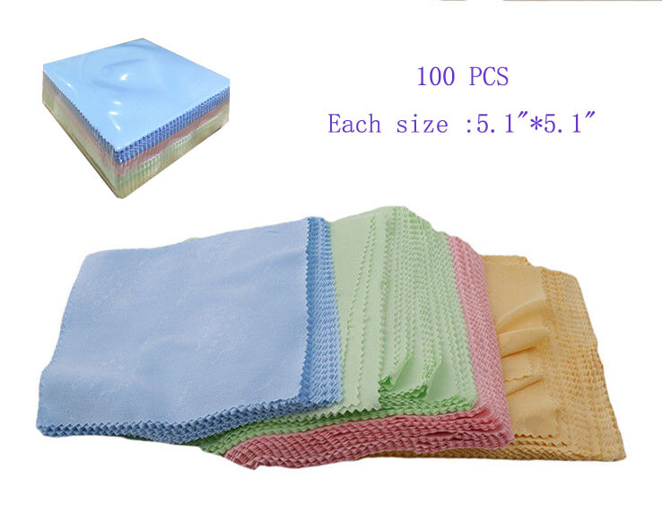 100pcs Microfiber Phone Screen Camera Lens Glasses Cleaning Cloth 13*13cm gallery
