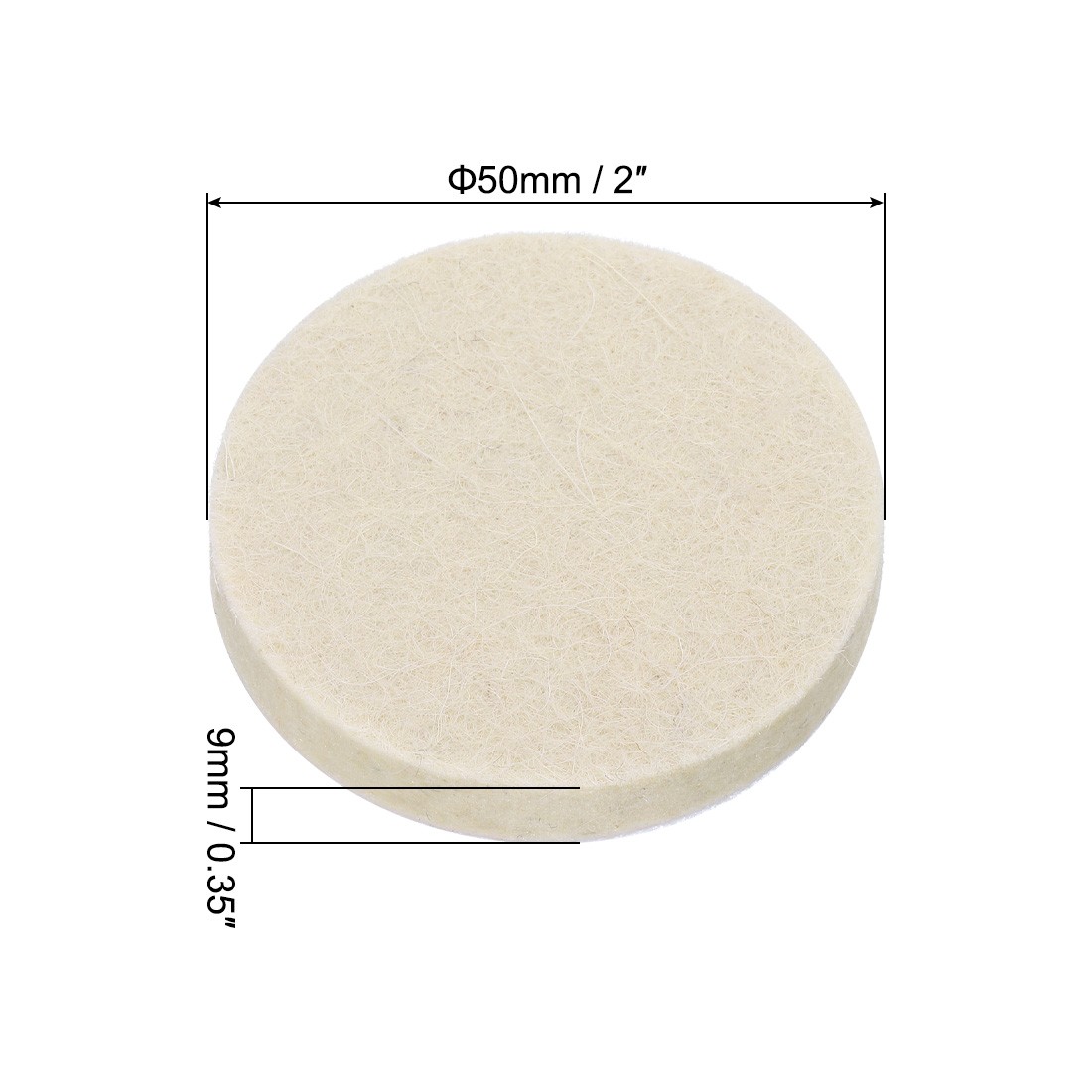 2-Inch Wool Polishing Pad Hook and Loop Buffing Wheel 17Pcs gallery