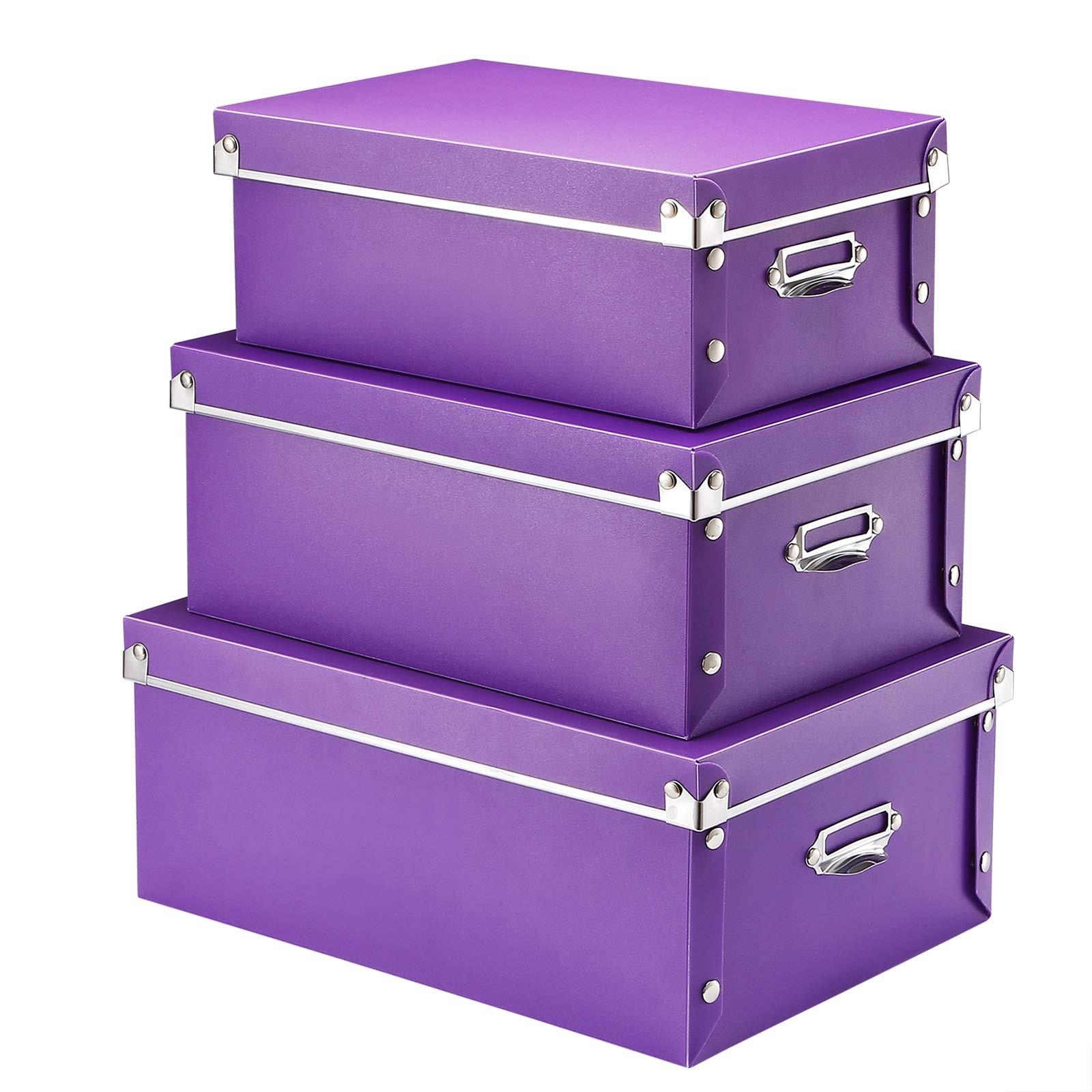 Storage , Decorative Storage Bins with Lid,3 in 1 Set,Press-Stud Fastening,Mo... gallery