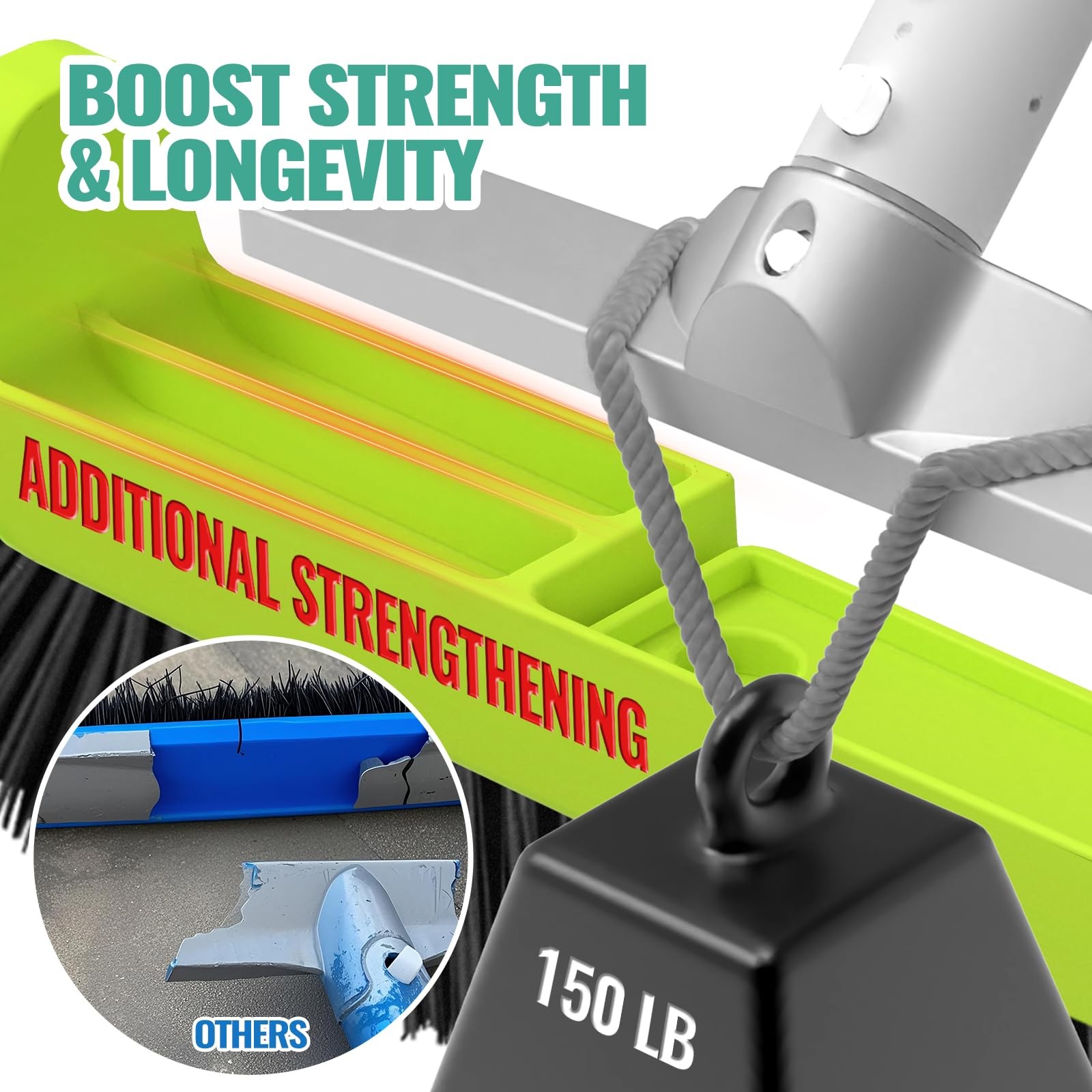 18" Pool Brush Head for Cleaning Swimming Pool Walls, Curved Ends HighEfficie... gallery