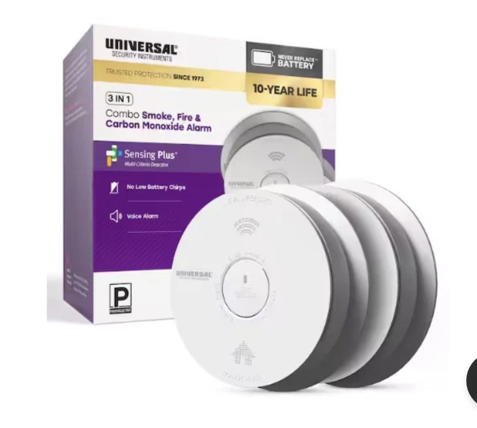2 pack UNIVERSAL Combination Smoke & Carbon Monoxide Detector With Voice Alarm