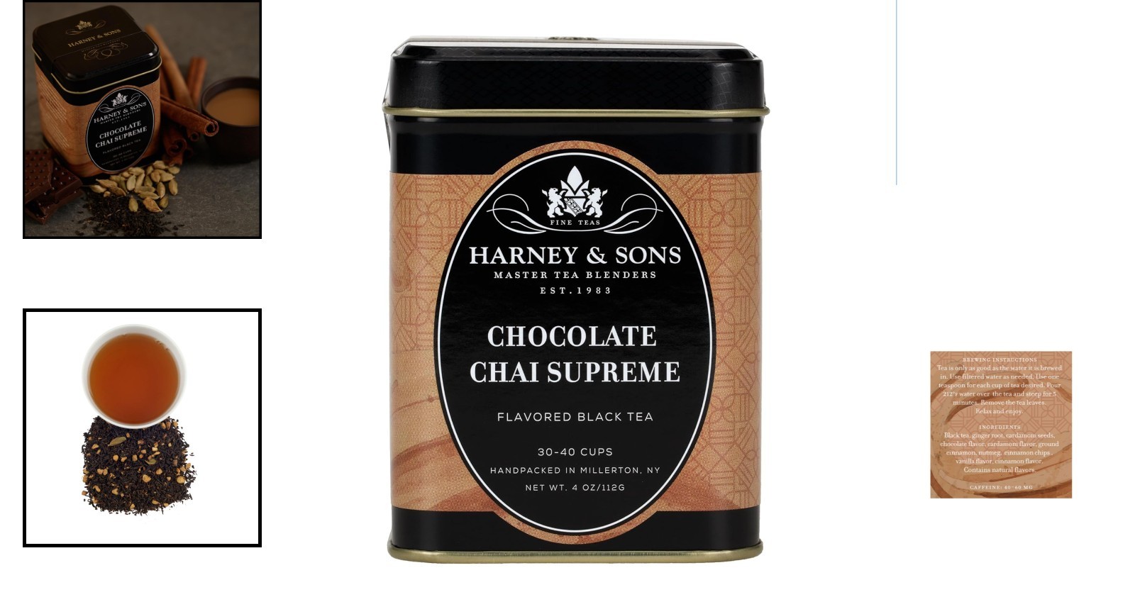 Chocolate Chai Supreme 4oz Loose Tea - Rich Flavor, Perfect Gift for Tea Lovers gallery