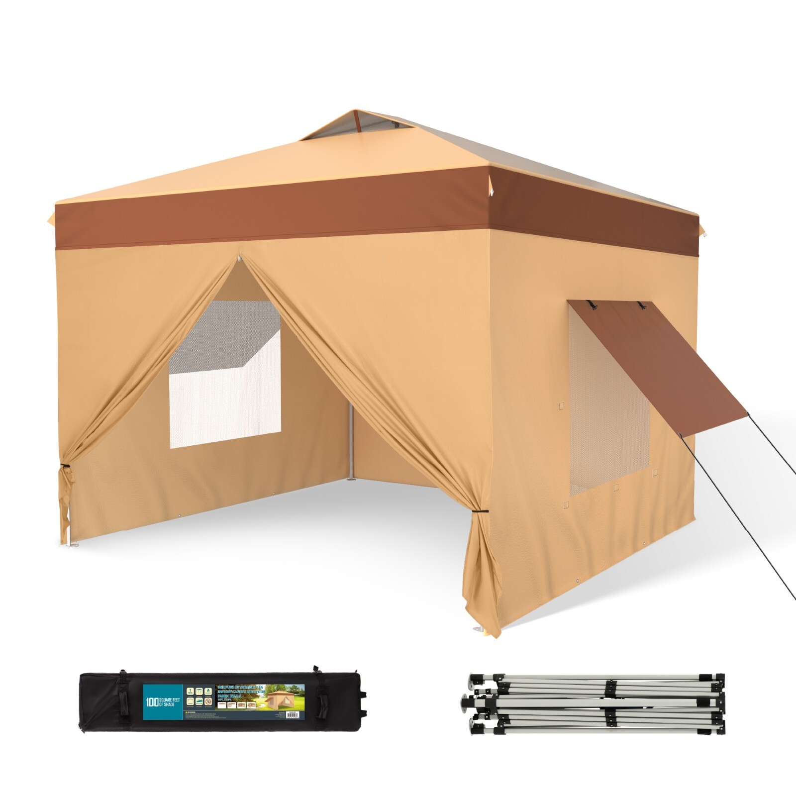 10x10' Commercial Pop UP Canopy Party Tent Folding Portable Canopy with Sidewall gallery