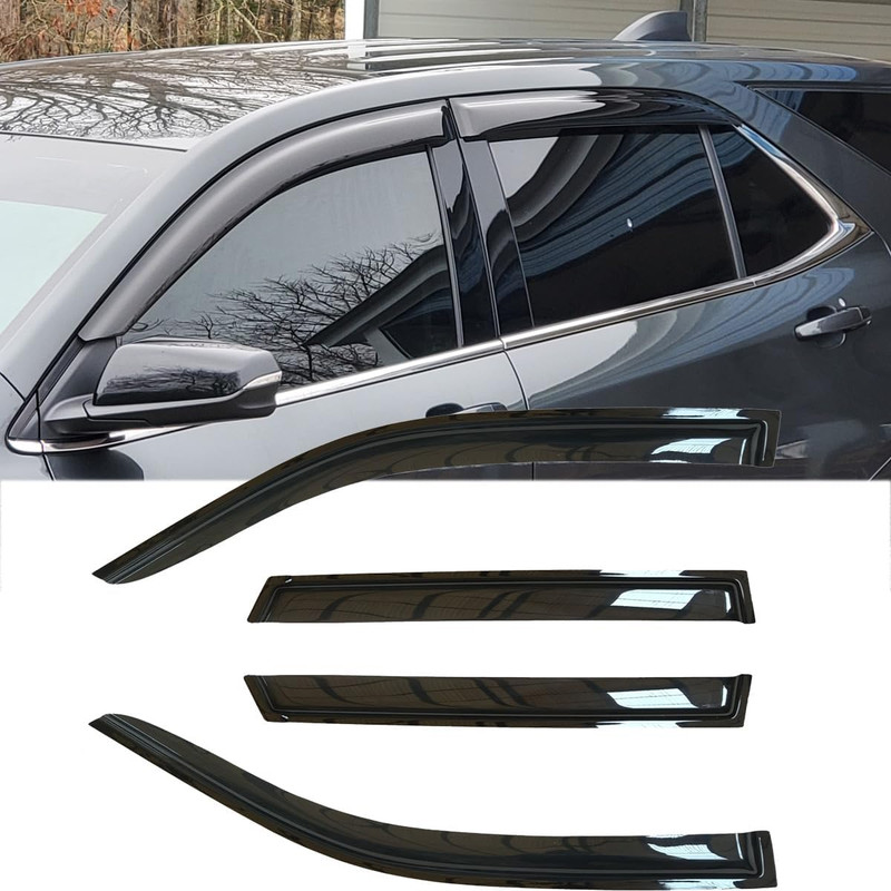 4Pcs Original Shatterproof Rainproof Window Wind Deflectors for Equinox 18-24,Ou gallery