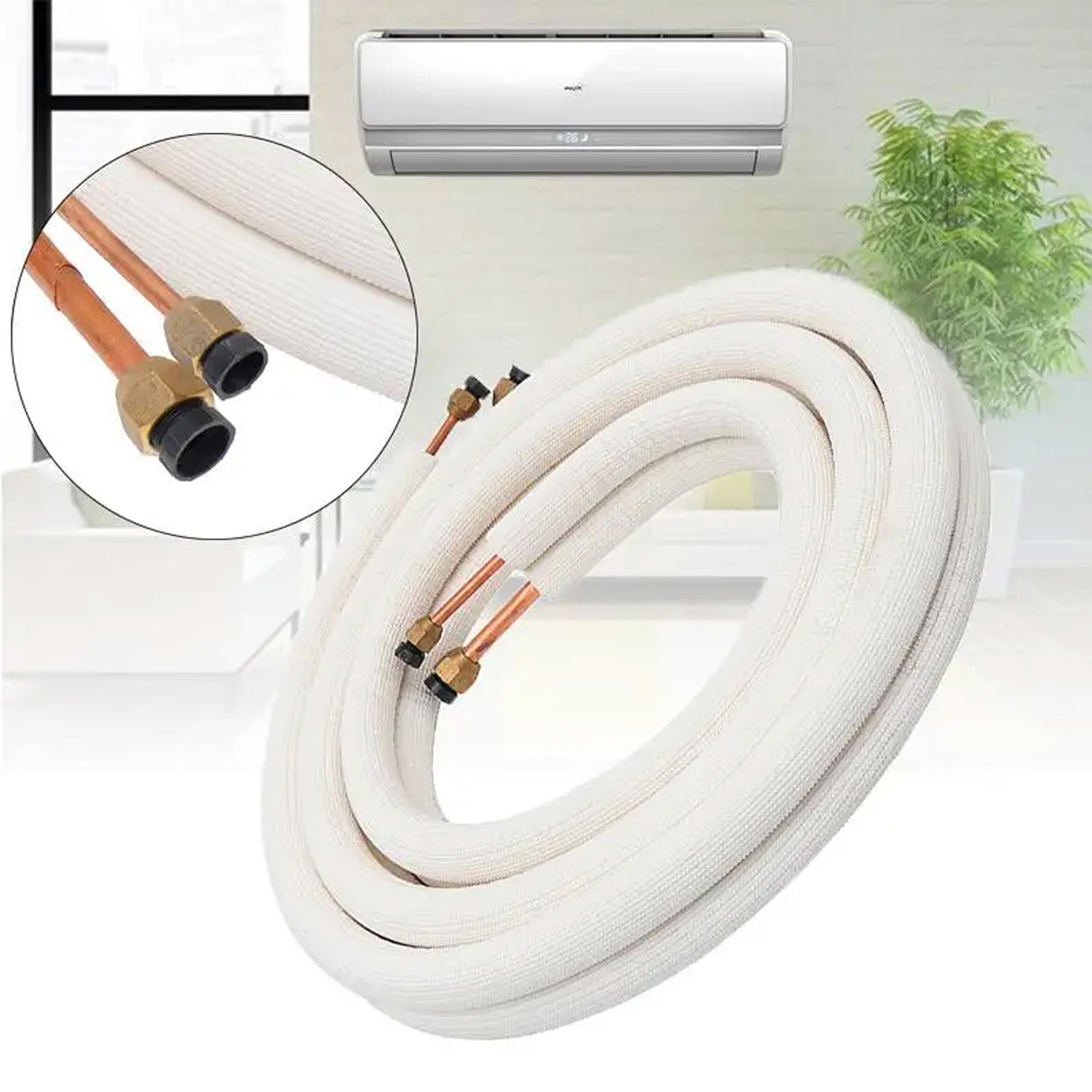 1/4"x3/8"x16 ft Mini Split Line Set Insulated Copper Tubing Hose AC Ductless gallery