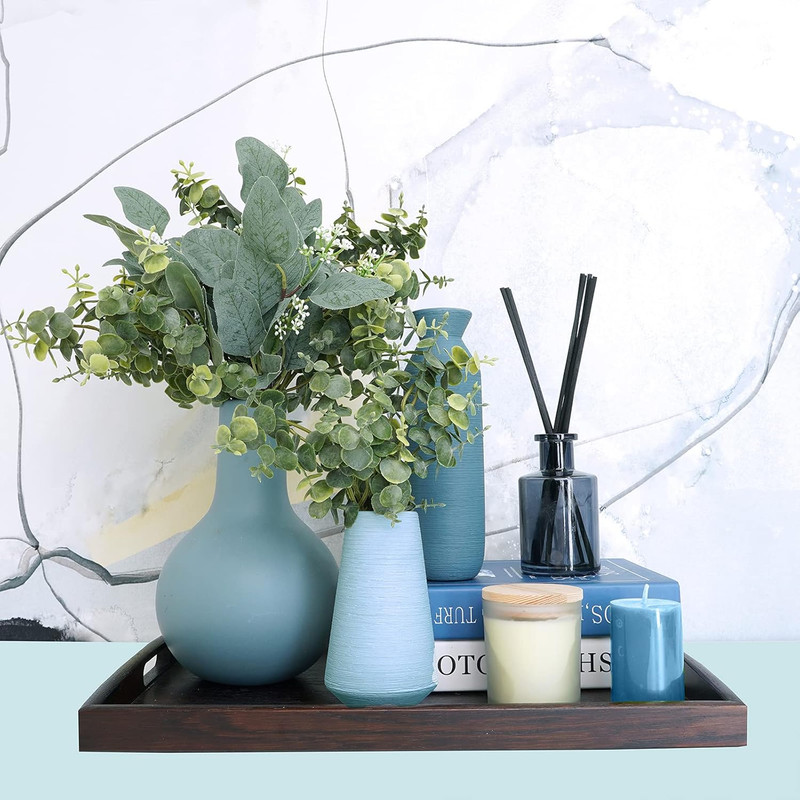 Mixed Eucalyptus Leaves Stems Bulk Artificial Eucalyptus Leaves Sprays Faux Oval gallery