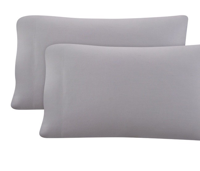 Hotel Style King Lyocell & Linen Blend Pillowcase Set Gray Color Texture Softens gallery