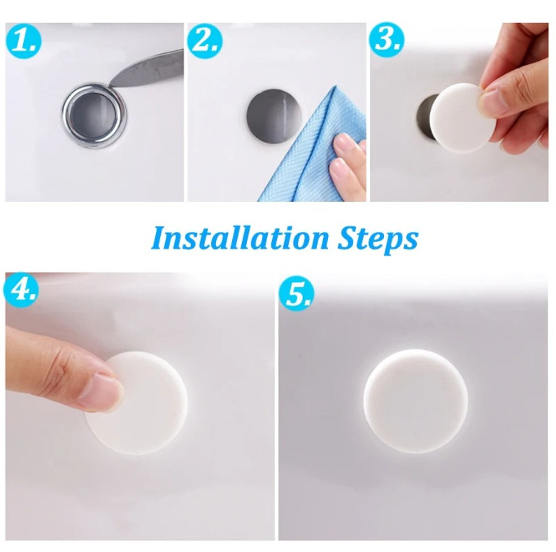 8pcs Bathroom Rubber Sink Overflow Rings Drain Seal Stopper Plug Set - NEW gallery