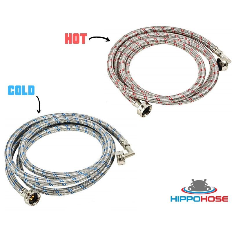 Stainless Steel Washing Machine Hose – Single-Sided 90 Degree Elbow Connection gallery