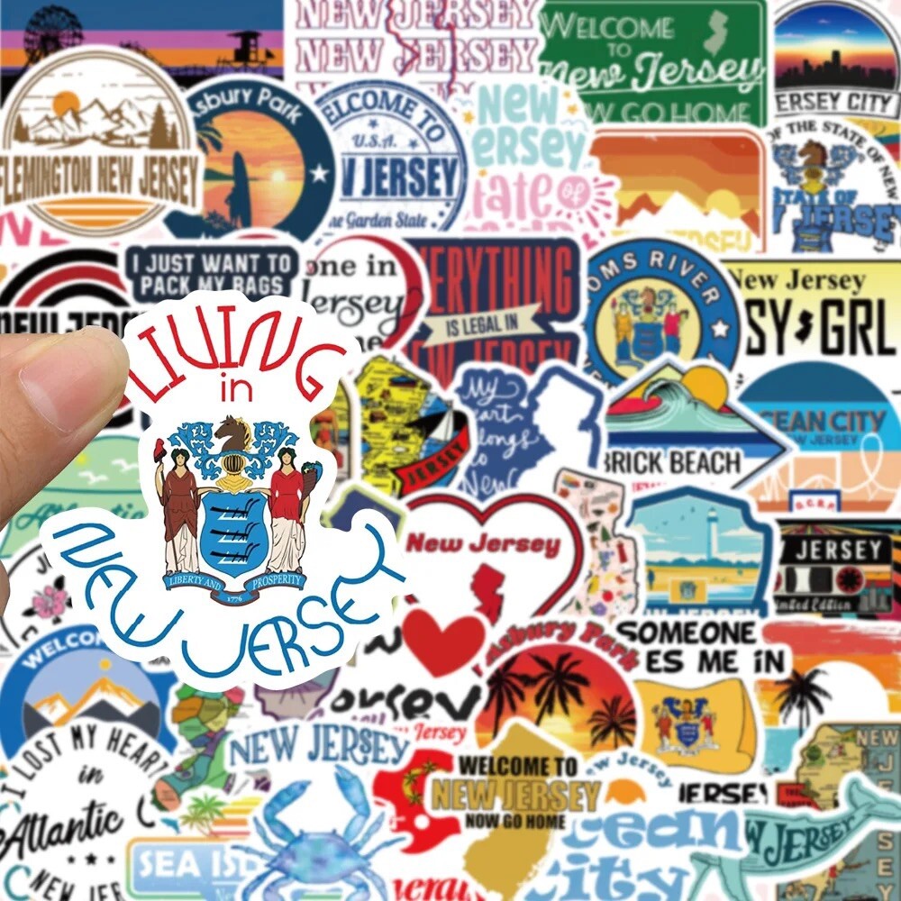 10 Random New Jersey Stickers NJ Garden State Decal Laptop Hydro Free Shipping gallery