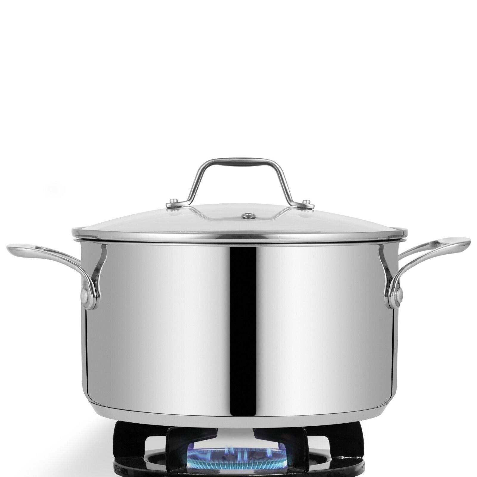 NutriChef Stainless Steel 8 Quart, Heavy Duty Induction Pot, Soup Pot With Lid gallery