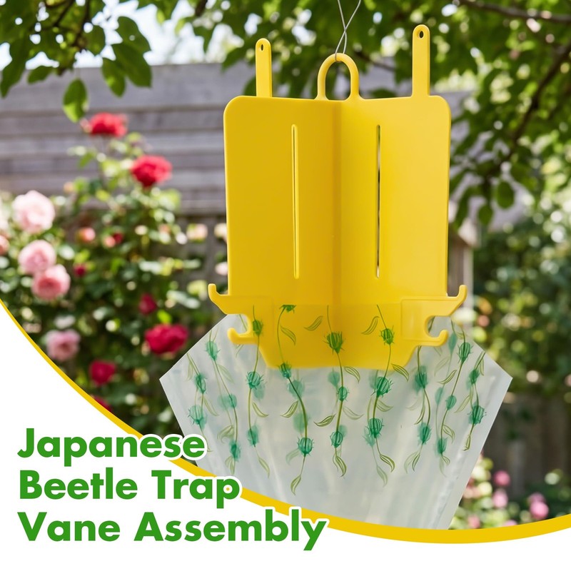 4 Pack Japanese Beetle Trap Vane Assembly, Durable Plastic Top Hanging Assemb... gallery