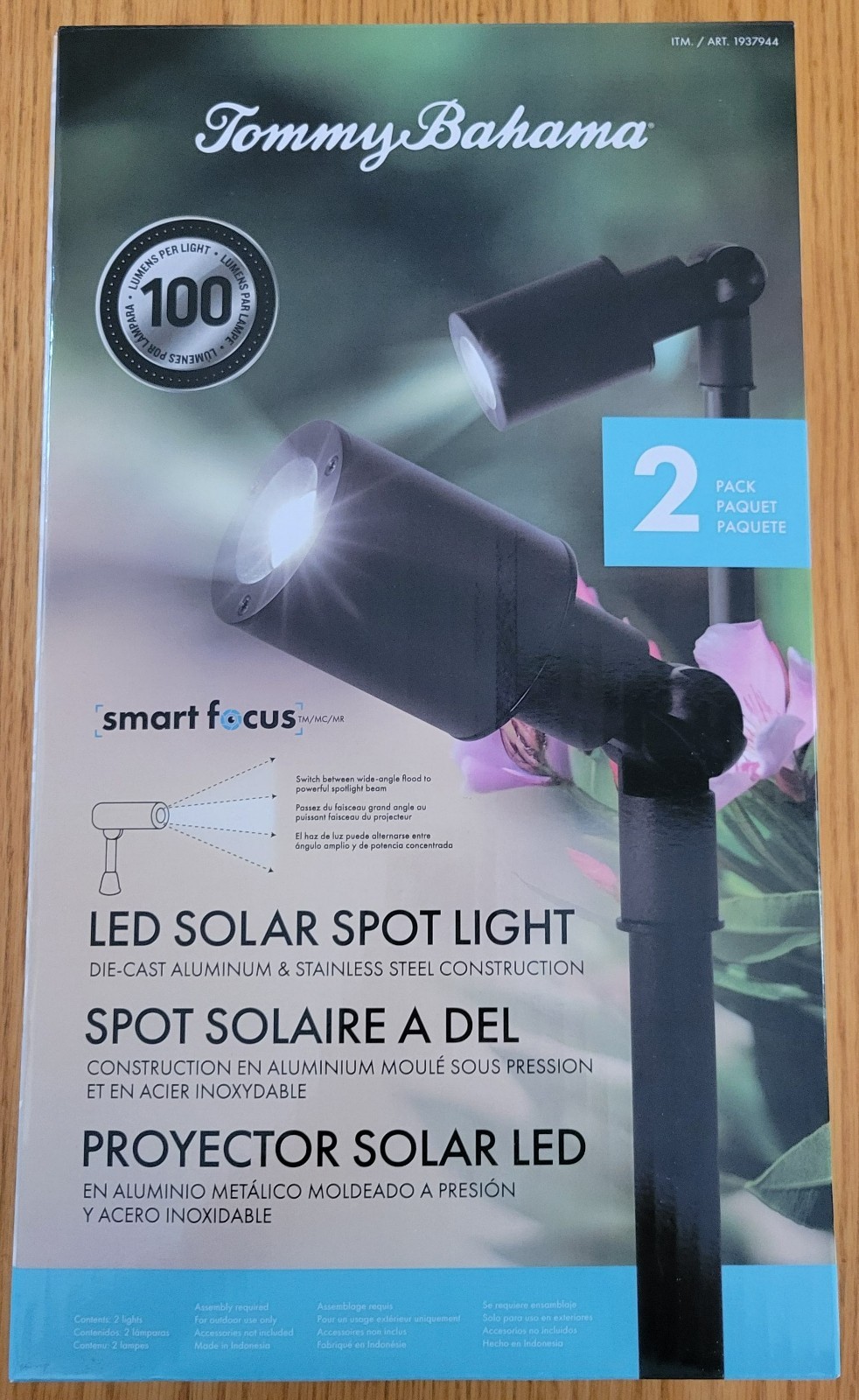 Tommy Bahama LED Solar Spotlights - Smart Focus - 100 Lumens - 2 Pack #7944 gallery