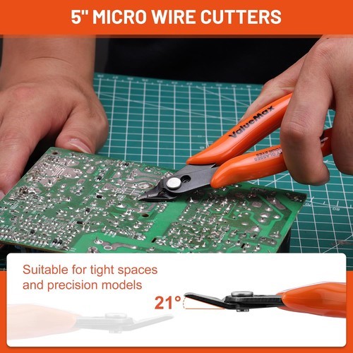 ValueMax 12-Pack Flush Cutters 5" Micro Precision Side Cutter Pliers Spring New gallery