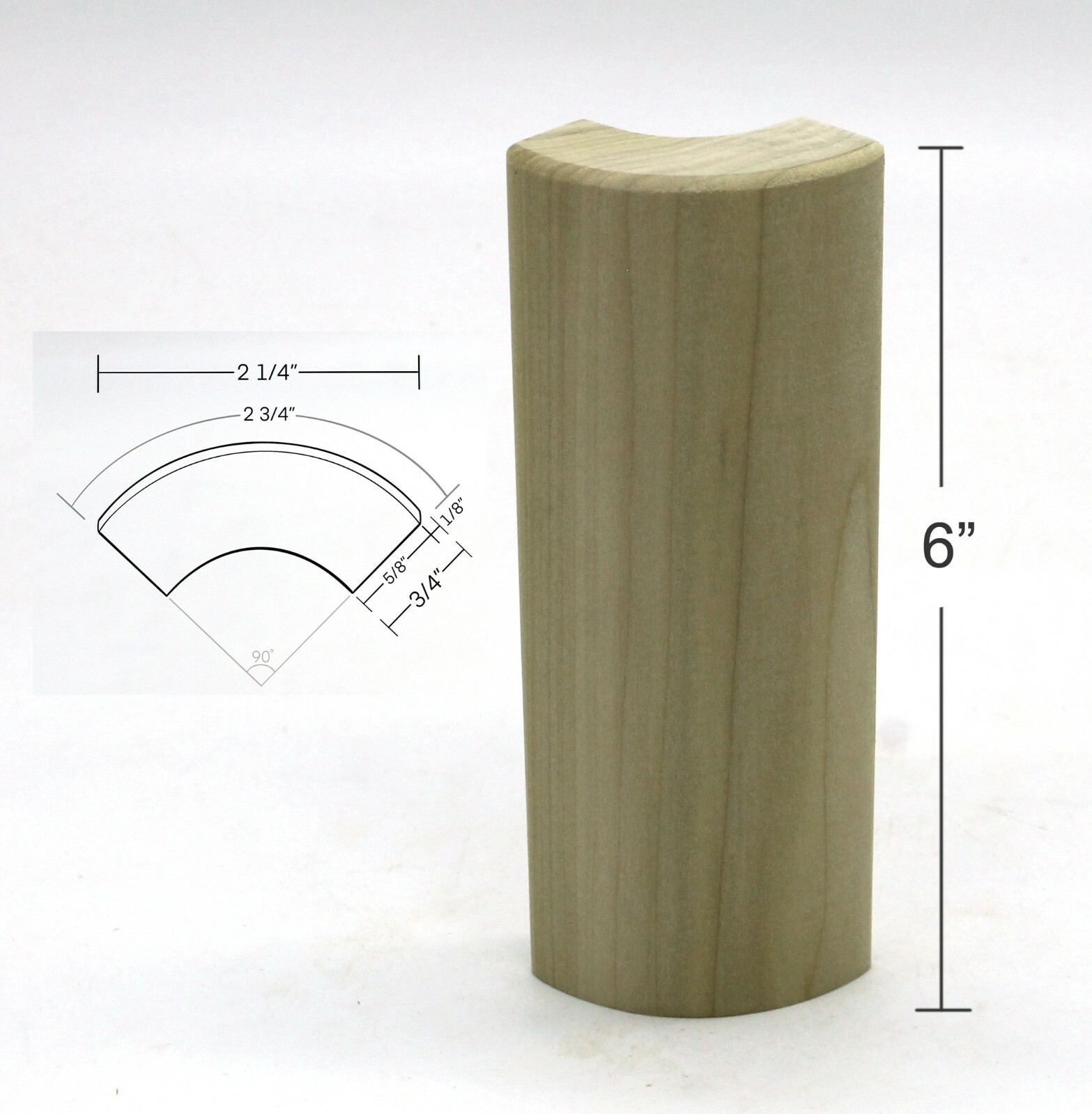 3/4" x 2 1/4" x 6" Poplar (Paint Grade) Outside Radius Corner Base Block gallery