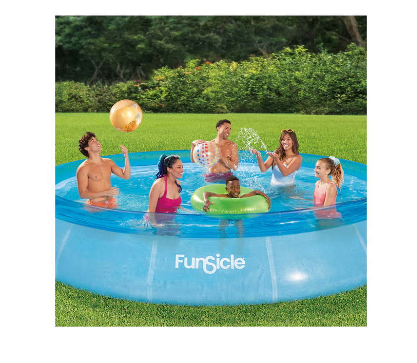Funsicle 12ftx30in SeaThruQuickSet Inflatable Ring Top Outdoor Above Ground Pool gallery