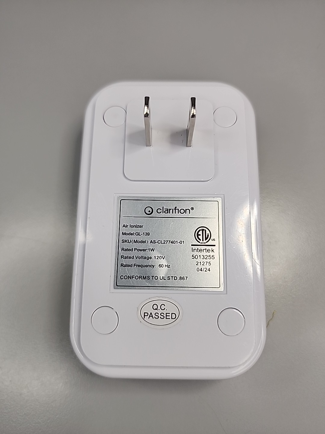 Clarifion Air Ionizer GL-139 - Working gallery