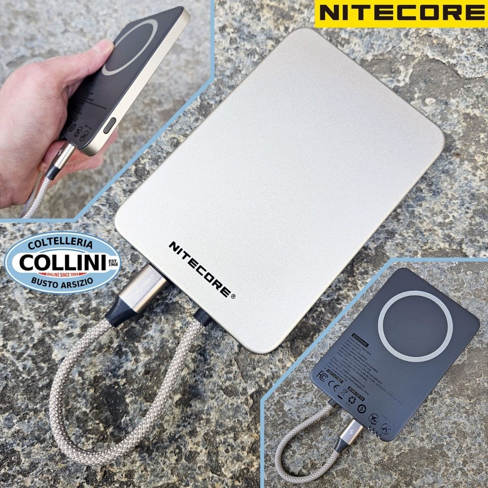 Nitecore - Pocket 5 - Titanium Gray - 5000mAh USB-C Magnetic Power Bank -...