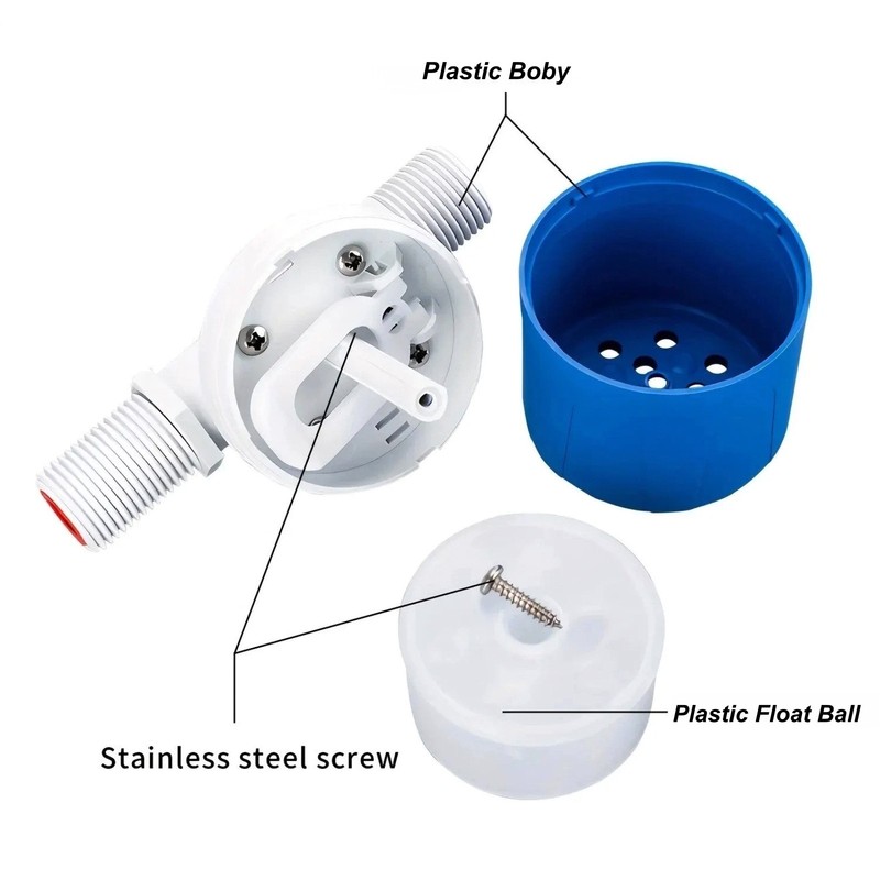 Plastic Float Control Valve 1/2" Automatic Shutoff For Domestic Water Tank gallery