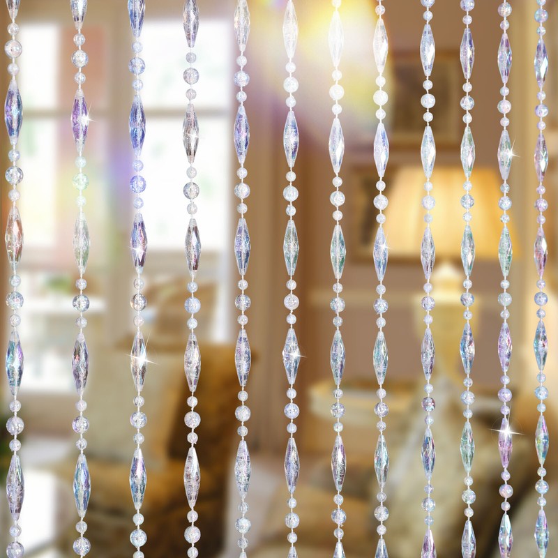 Multi-Pattern Crystal Beaded Curtain Doorway Privacy Hippie Party Wedding Decor gallery