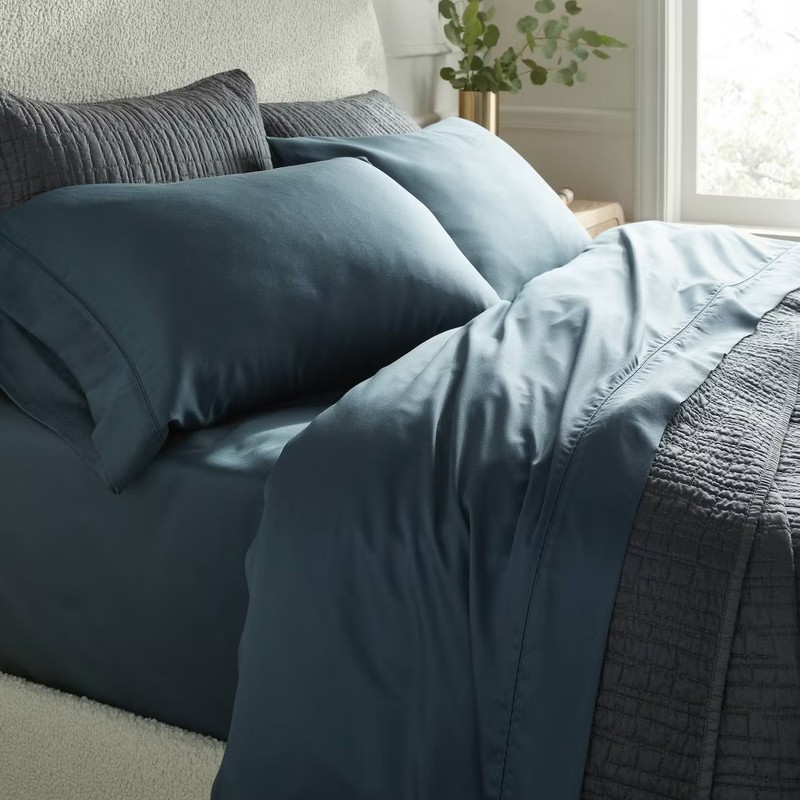 California King 320 Thread Count Cool TENCEL Lyocell Sheet Set Graphite - gallery