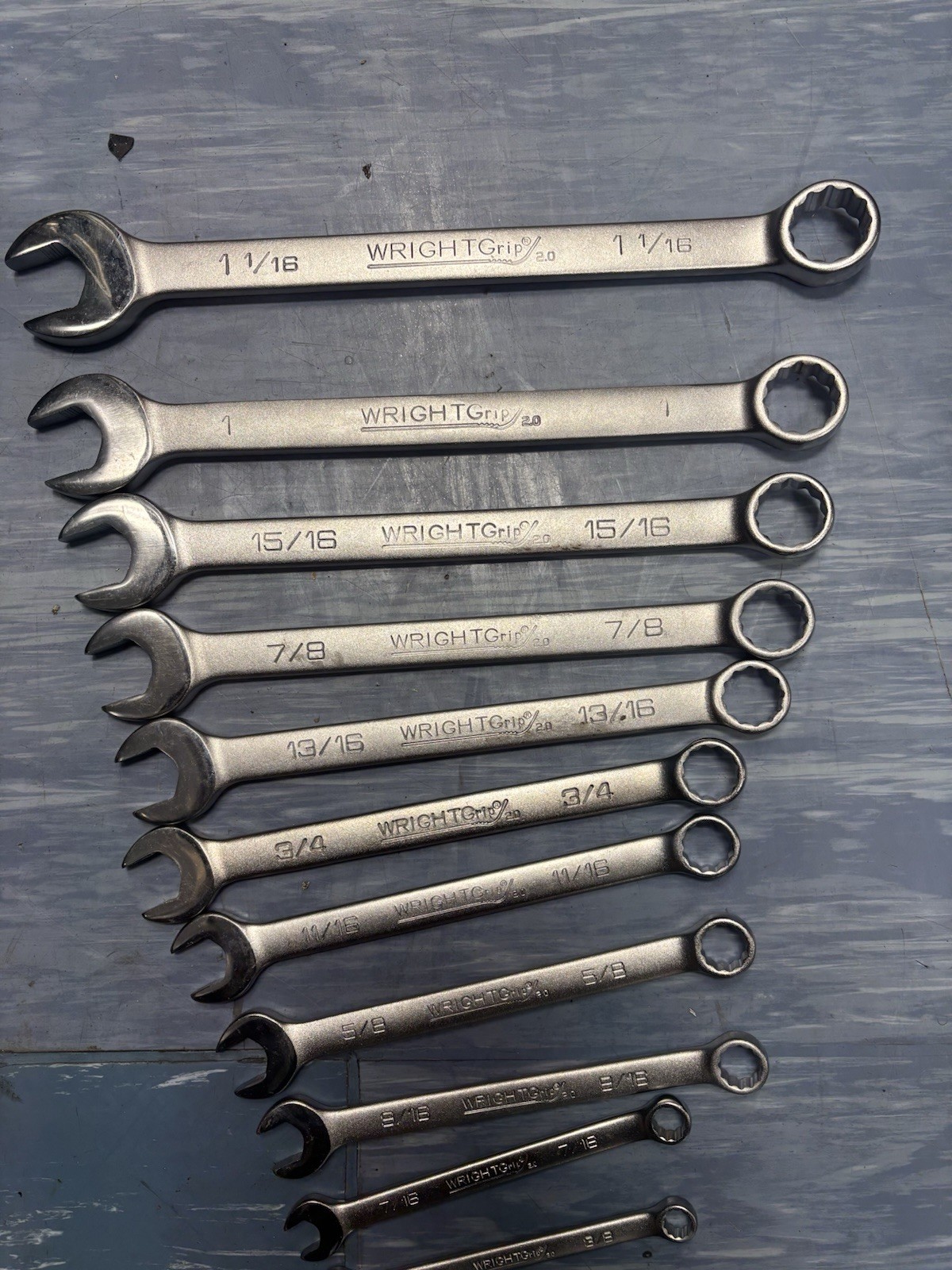 Wright Tool WrightGrip 2.0 SAE Combination Wrench Set Non-Ratcheting 13pc gallery
