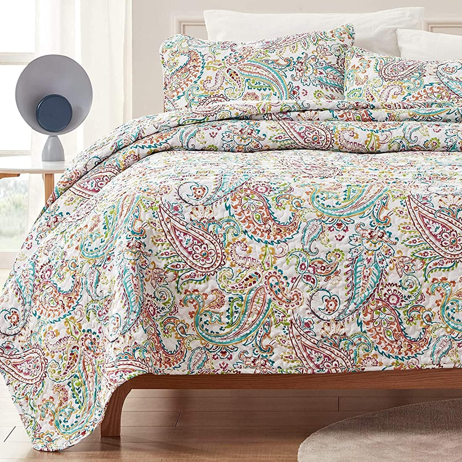 SLEEP ZONE 3-Piece Printed Quilt Set - King Size - Lightweight Reversible Beddin gallery