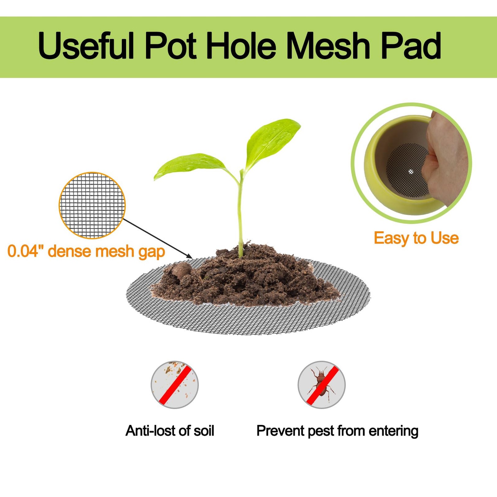 Bonsai Mesh for Plant Pot Drainage Screen 2 3 4 Inch Assorted Sizes, 100 Pcs ... gallery