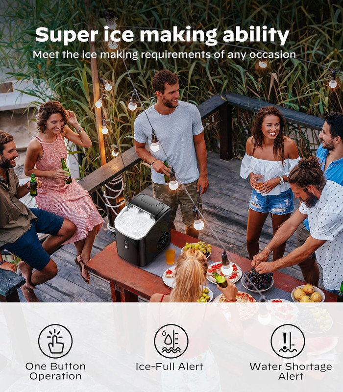 Self-Cleaning Countertop Nugget Ice Maker - 33 Lbs Daily for Home & Office gallery