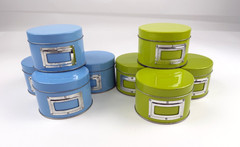 8 Round 3.5″ Tin Container Aluminum Storage Crafts Sewing Scrapbook Organizer