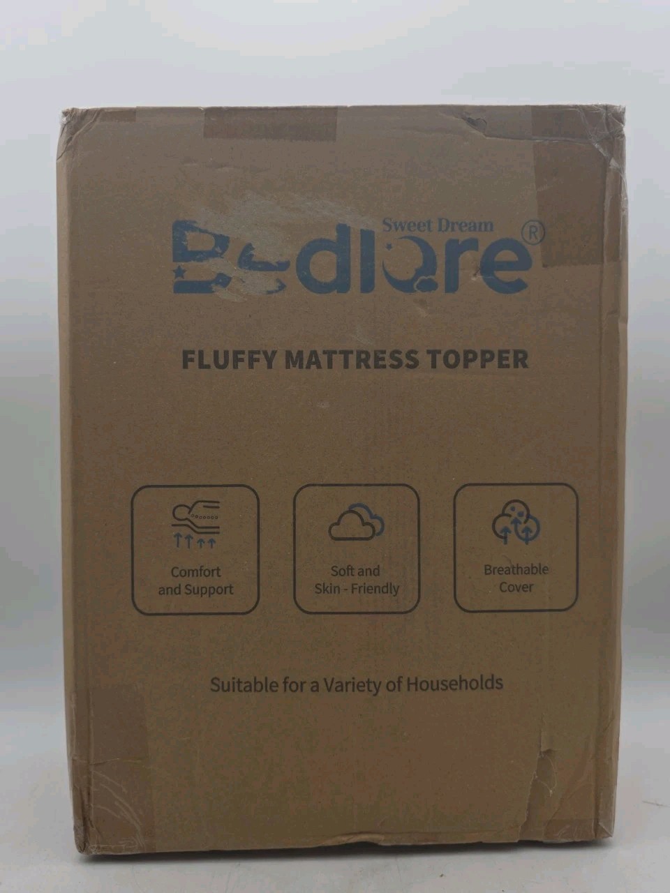 Bedlore Fluffy Mattress Topper Queen Beige Soft Cover Adults Bedding gallery