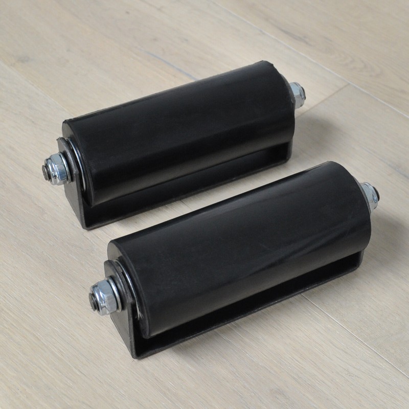 6" Sliding Gate Guide Roller Hard Rubber Roller With Removable Axle Bolt Pair gallery