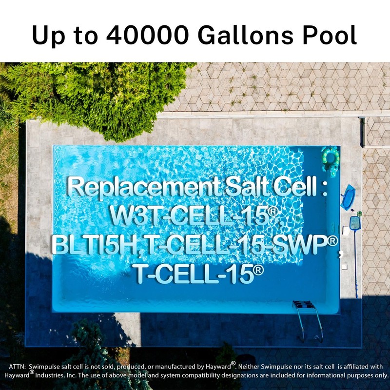 Salt Cell Pool Chlorine Generator 40000 Gallon Hayward Compatible White Gallons gallery