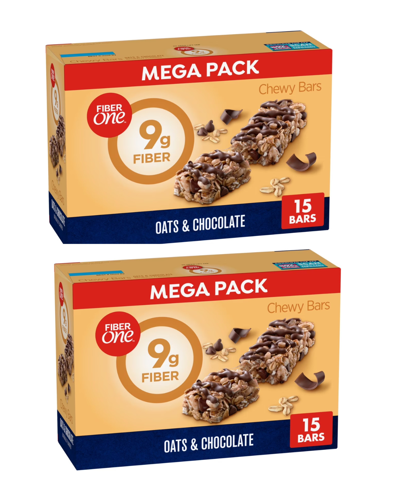 Fiber One Chewy Bars, Oats & Chocolate, Fiber Snacks, Mega Pack, 30 ct gallery