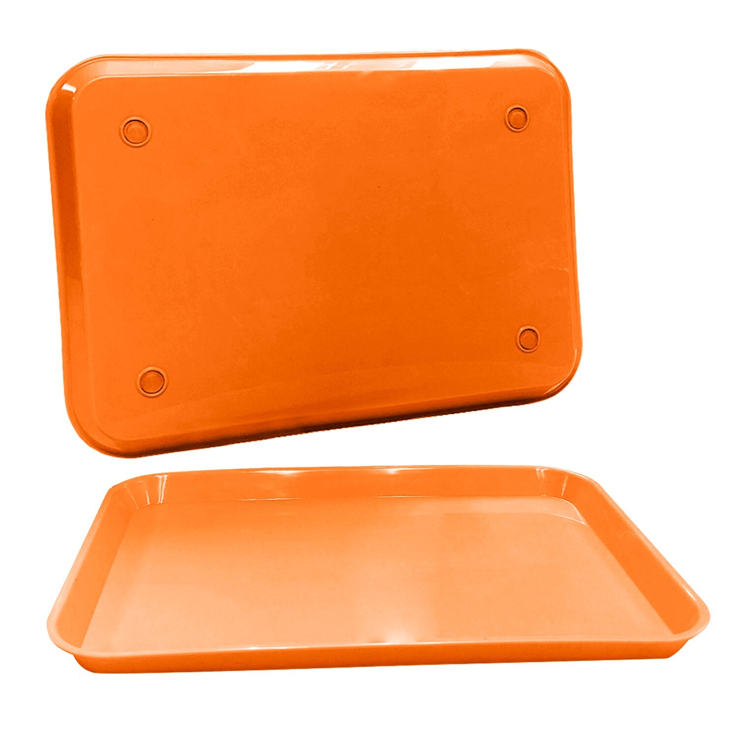 Plastic Eating Food Serving Tray for Cafeteria Lunch Kids 13.25" x 9.75", Orange gallery