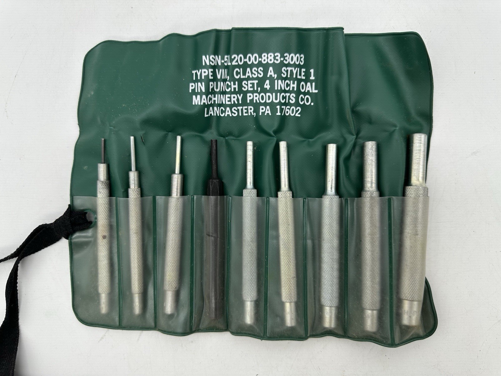 New NOS Titan 9pc Drive Pin Punch Set NSN-5120-00-883-3003 Military Issue USA gallery