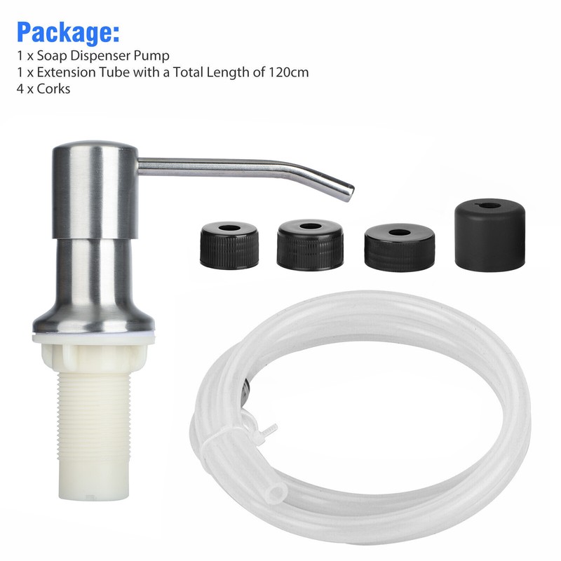 Brass Brushed Nickel Soap Dispenser 47"Extension Tube Kit for Kitchen Sink Pump gallery