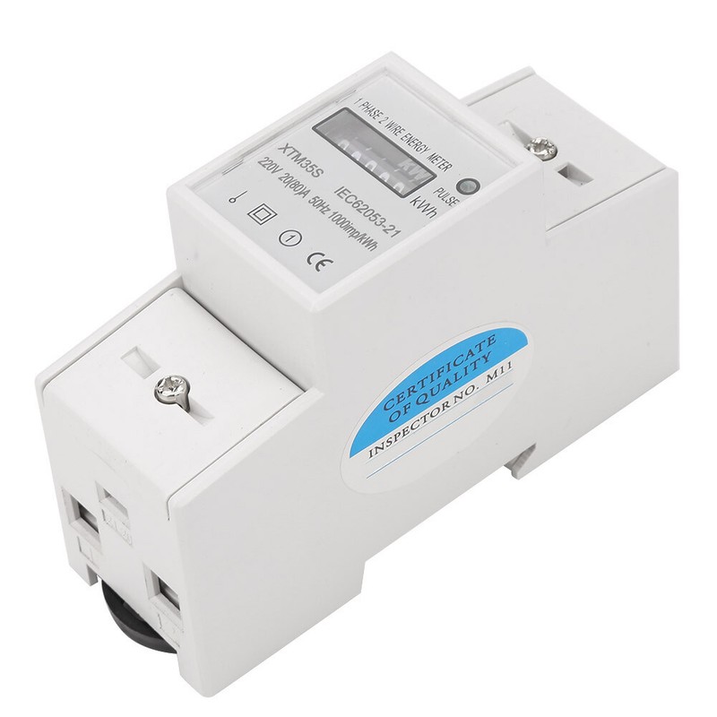 Digital 1 phase 2 Wire 2P Din Rail Electric Meter Electronic KWh Meter(20(80)A) gallery