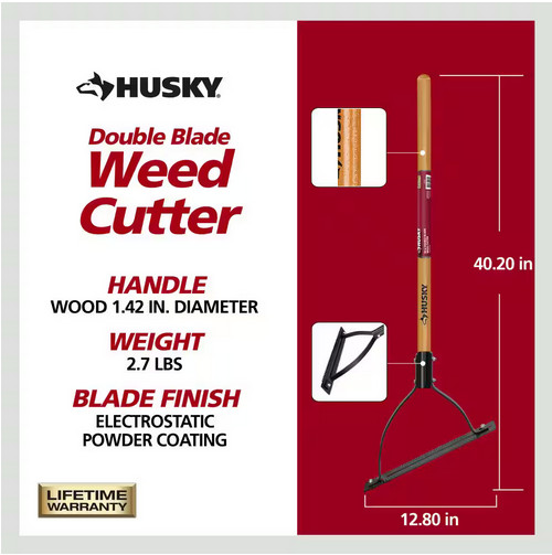 NEW Durable Double Blade Weeder Cutter Hardwood Handle for Tall Grass Vegetation gallery