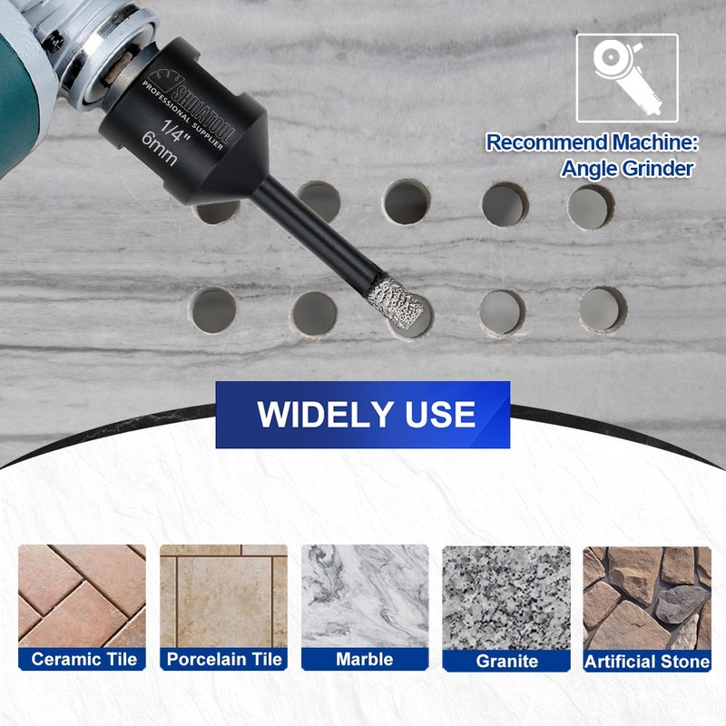 10pcs Dry Diamond Drilling Core Bits Set Hole Saw Cuts Ceramic Porcelain Tile gallery