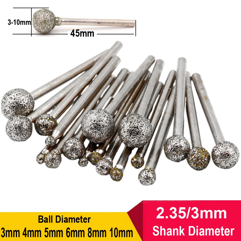 3mm - 10mm Diamond Round Burr Drill Bit Cutting Grinding for Dremel Rotary Tool gallery