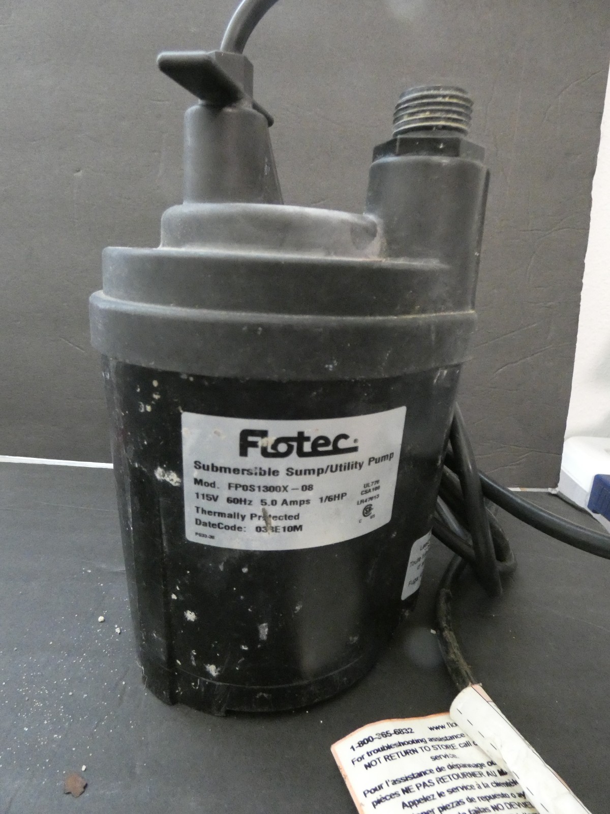 FLOTEC SUBMERSIBLE PUMP SUMP UTILITY FP0S1300X-08 gallery