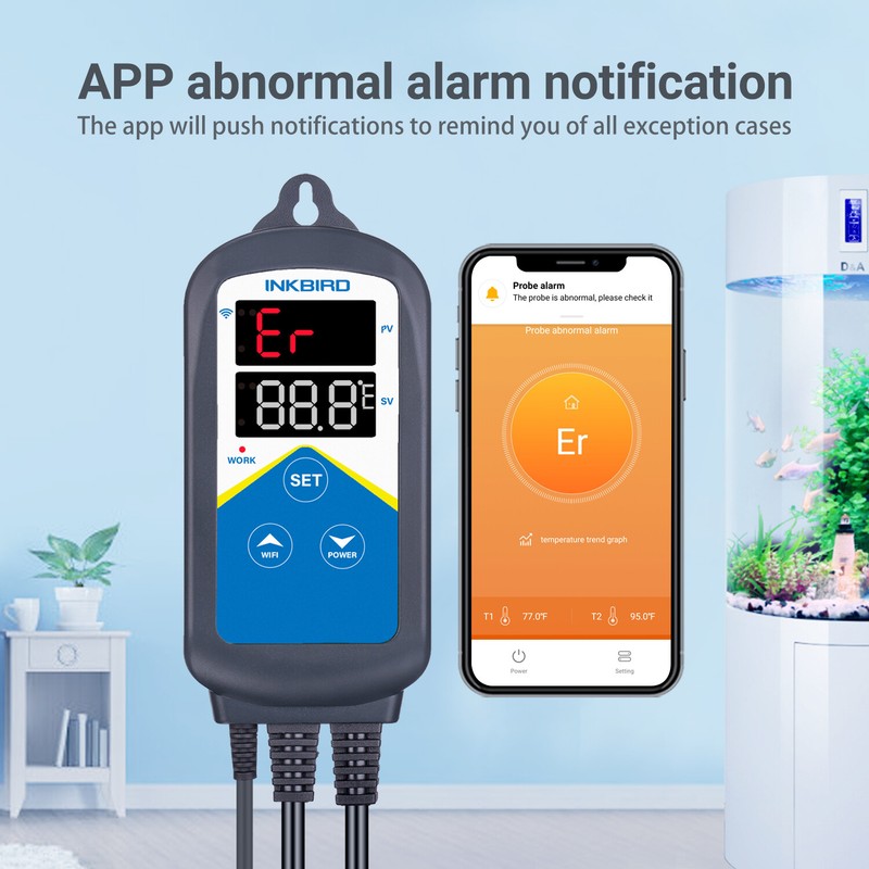 Inkbird Prewire WIFI Temperature Controller Thermostat ITC-306A Heat 2 Probe APP gallery